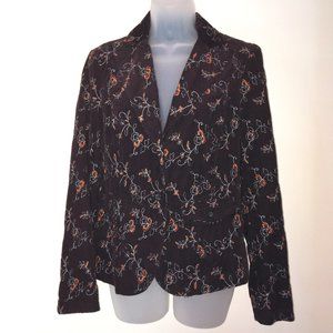 goodclothes  Floral Embroidered Corduroy Blazer